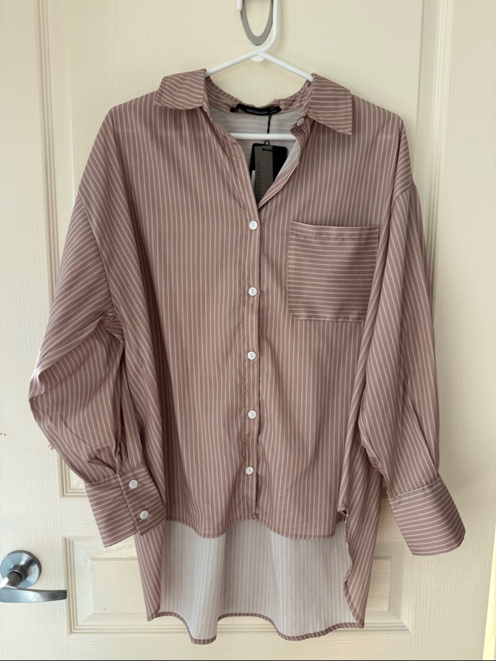 Striped Button-Down Oversized Shirt